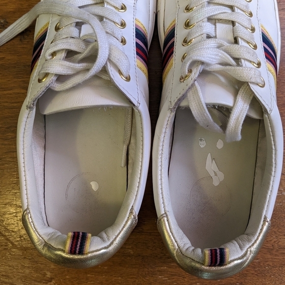 1901 Tige en Cuir White Rainbow stripe Tennis Shoe Size 6 - Picture 4 of 8